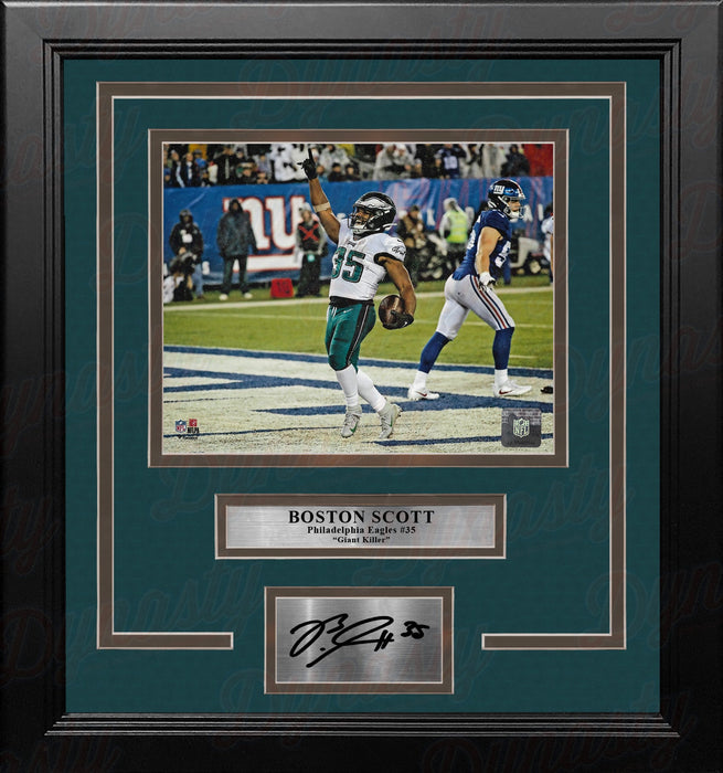 Boston Scott Touchdown v. Giants Philadelphia Eagles 8" x 10" Framed Photo with Engraved Autograph - for just $79.99! 