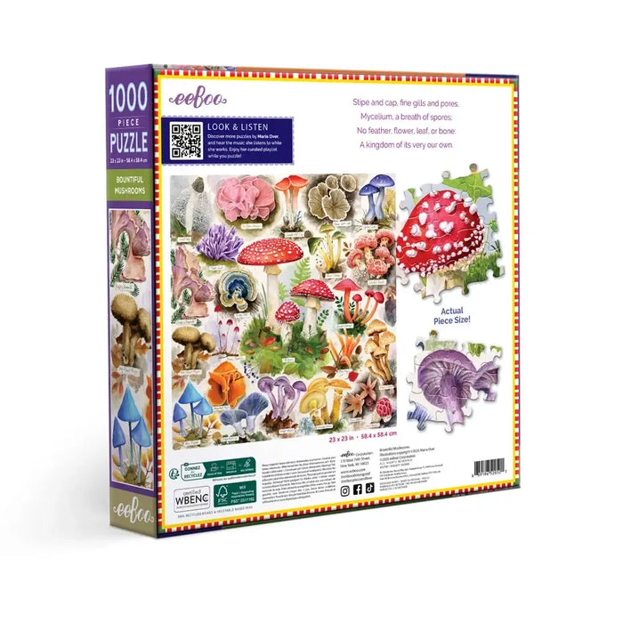 Bountiful Mushrooms 1000 Piece Jigsaw Puzzle eeBoo - for just $26.99! 