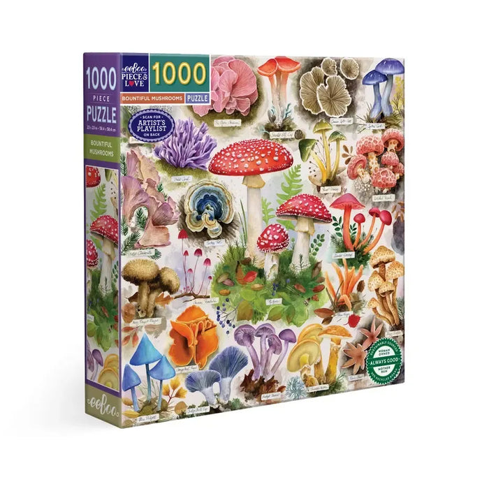 Bountiful Mushrooms 1000 Piece Jigsaw Puzzle eeBoo - for just $26.99! 