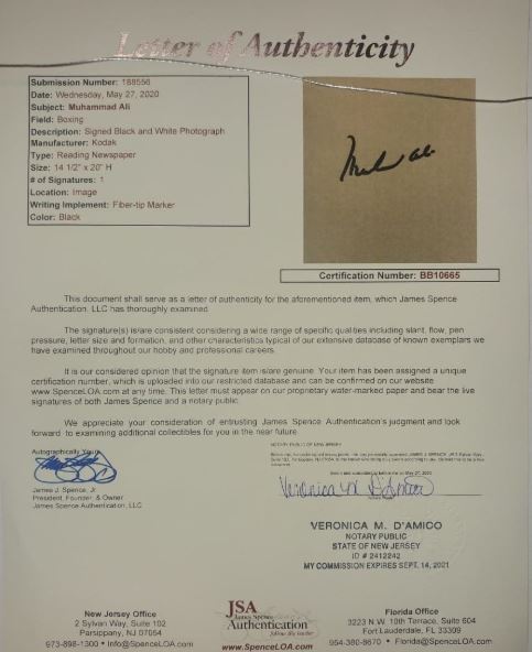 Muhammad Ali Autographed Framed Boxing Photo - for just $999.99! 