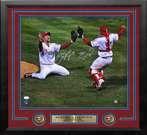 Brad Lidge & Carlos Ruiz Philadelphia Phillies World Series Autographed 16x20 Framed Photo - JSA COA - for just $399.99! 