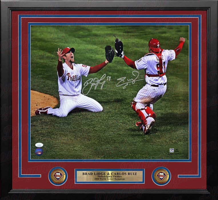 Brad Lidge & Carlos Ruiz Philadelphia Phillies World Series Autographed 16x20 Framed Photo - JSA COA - for just $399.99! 