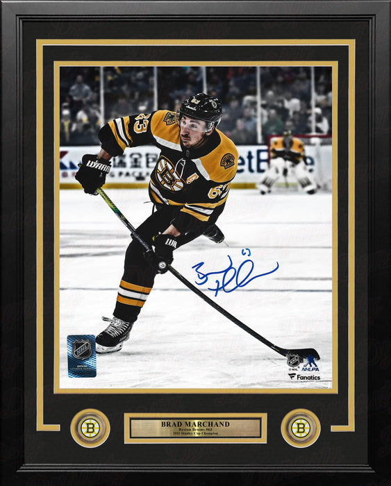 Brad Marchand Slapshot Boston Bruins Autographed 11" x 14" Framed Hockey Photo - for just $189.99! 