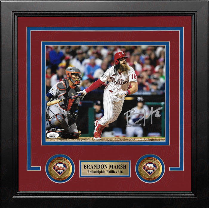 Brandon Marsh in Action Autographed Philadelphia Phillies 8" x 10" Framed Baseball Photo - for just $149.99! 