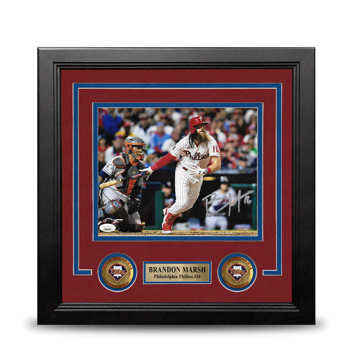 Brandon Marsh in Action Autographed Philadelphia Phillies 8" x 10" Framed Baseball Photo - for just $149.99! 
