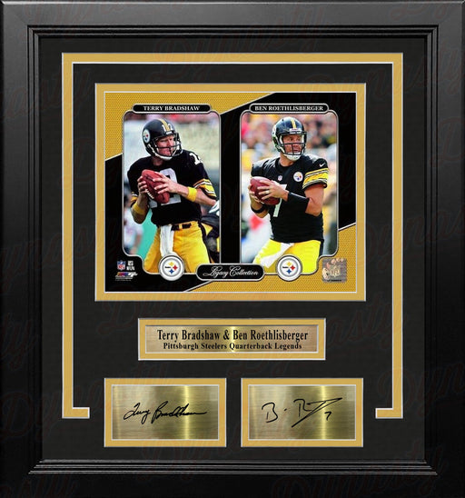 Terry Bradshaw & Ben Roethlisberger Pittsburgh Steelers 8x10 Framed Photo with Engraved Autographs - for just $79.99! 