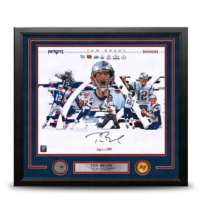 Tom Brady New England Patriots & Tampa Bay Buccaneers Autographed 16" x 20" Framed Collage Photo - for just $2799.99! 