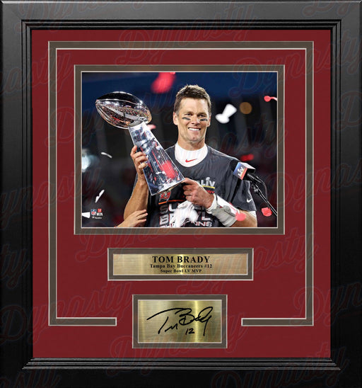 Tom Brady Super Bowl Champions Lombardi Trophy Tampa Bay Buccaneers 8" x 10" Football Photo with Engraved Autograph - for just $79.99! 
