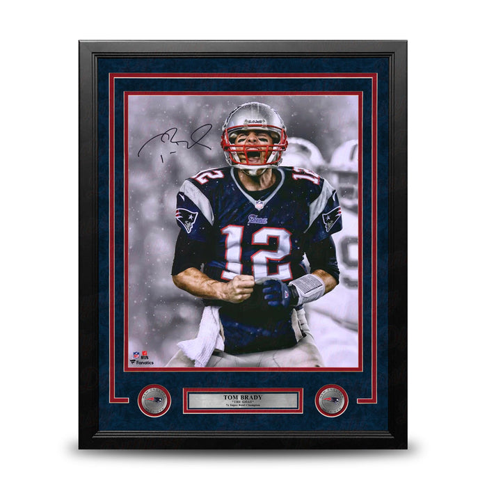 Tom Brady Spotlight Scream New England Patriots Autographed 16" x 20" Framed Football Photo - for just $2799.99! 