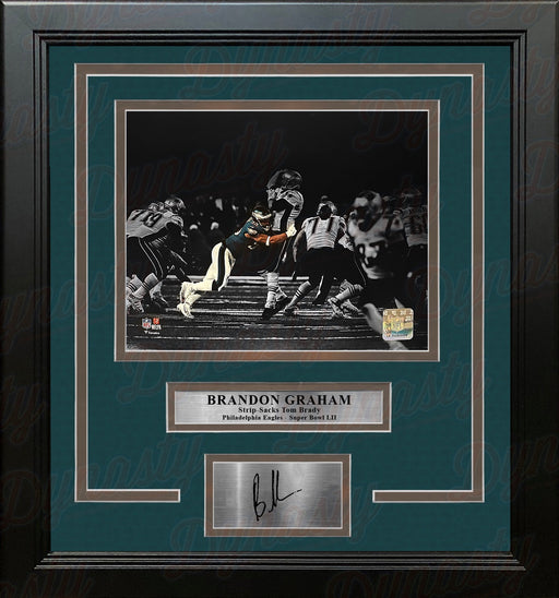 Brandon Graham Sacks Tom Brady Philadelphia Eagles 8x10 Blackout Framed Photo & Engraved Autograph - for just $79.99! 