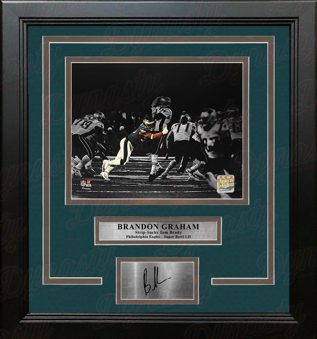 Brandon Graham Sacks Tom Brady Philadelphia Eagles 8x10 Blackout Framed Photo & Engraved Autograph - for just $79.99! 