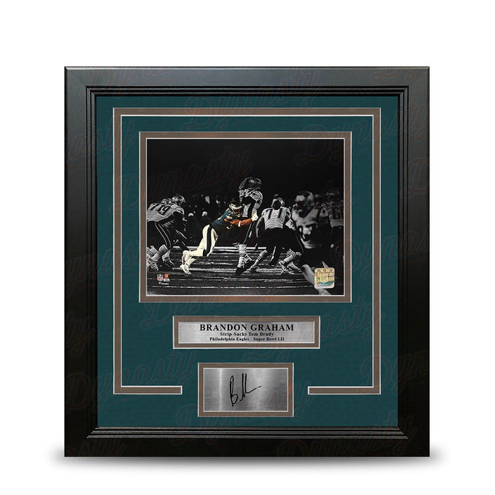 Brandon Graham Sacks Tom Brady Philadelphia Eagles 8x10 Blackout Framed Photo & Engraved Autograph - for just $79.99! 