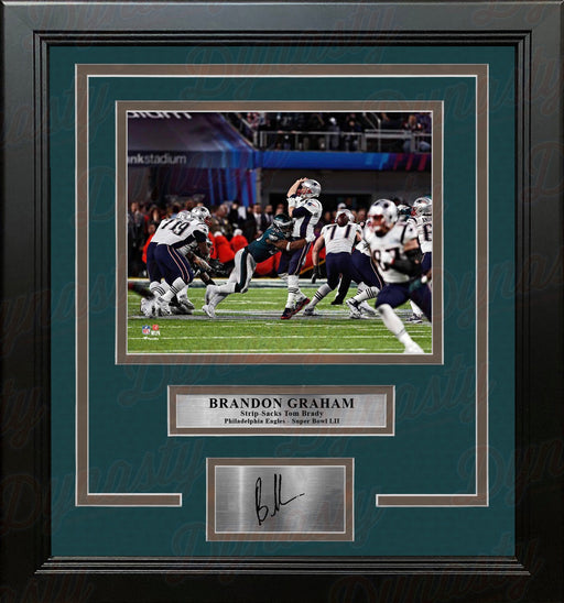 Brandon Graham Sacks Brady Philadelphia Eagles 8x10 Framed Super Bowl Photo with Engraved Autograph - for just $79.99! 