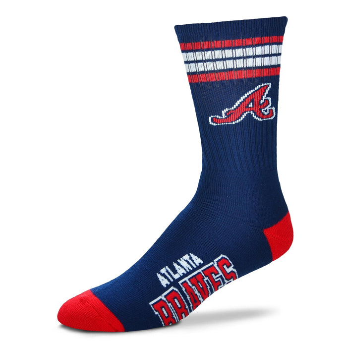 Atlanta Braves Men's 4 Stripe Deuce Socks - Premium Apparel - Socks - Just $17.99! Shop now at Retro Gaming of Denver