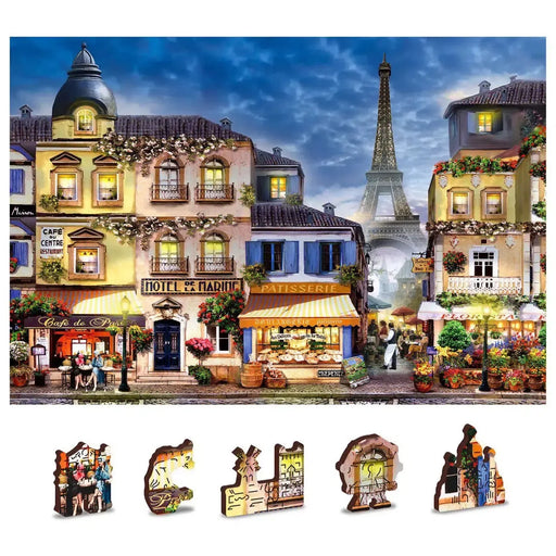 Breakfast in Paris 150 Piece Wood Jigsaw Puzzle Wooden City - for just $19.99! 