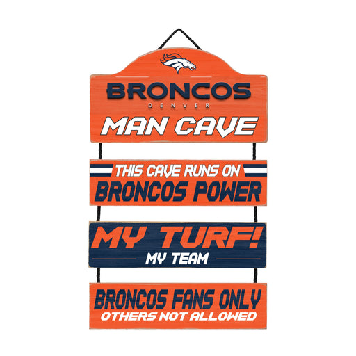 Denver Broncos Wooden Man Cave Dangle Sign - for just $29.99! 