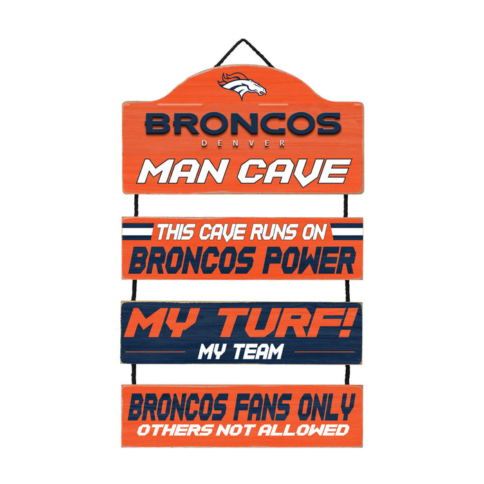 Denver Broncos Wooden Man Cave Dangle Sign - for just $29.99! 
