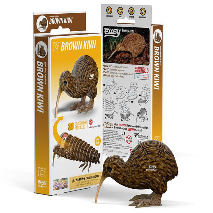Brown Kiwi 3D Cardboard Model Kit Eugy - for just $11.99! 