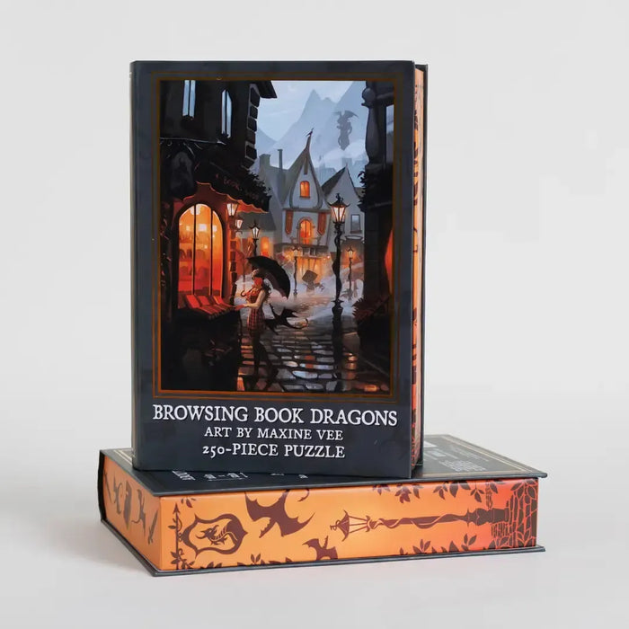 Browsing Book Dragons by Maxine Vee 250 Piece Jigsaw Puzzle KOT - for just $17.99! 