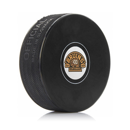 Boston Bruins 100th Anniversary Autograph Model Logo Hockey Puck - Premium Equipment - Hockey Pucks - Just $12.99! Shop now at Retro Gaming of Denver