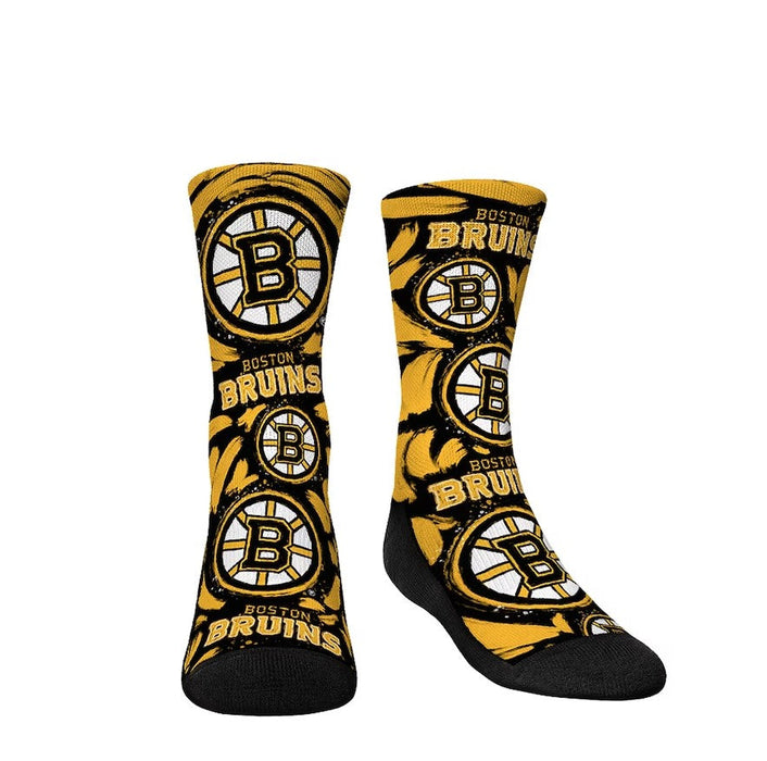 Boston Bruins Rock Em Socks Youth Allover Sketched Crew Socks - for just $19.99! 