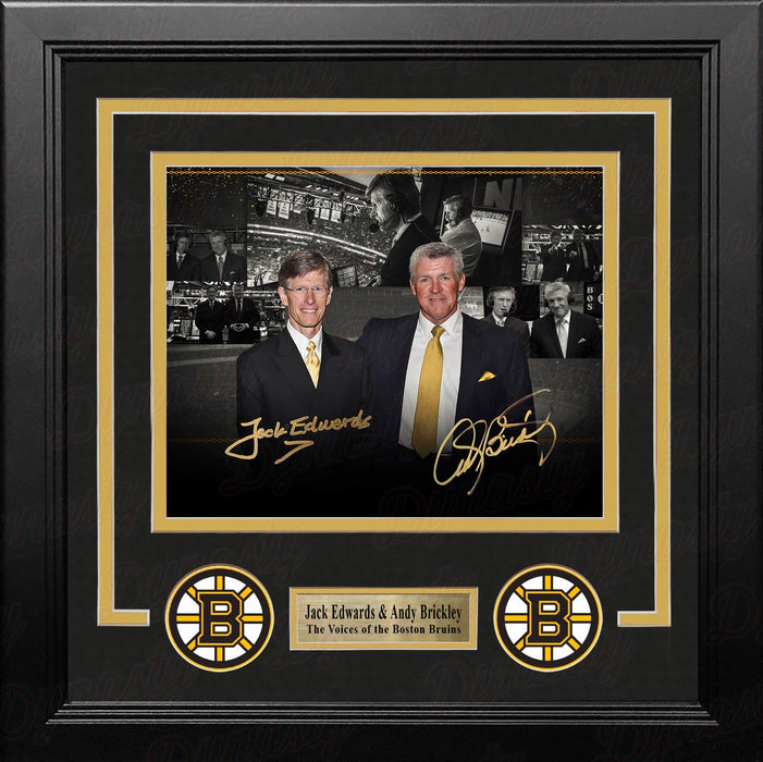 Jack Edwards & Andy Brickley Boston Bruins Autographed 8" x 10" Framed Collage Hockey Photo - for just $59.99! 