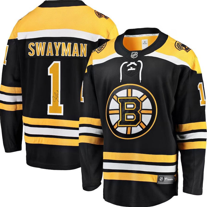 Jeremy Swayman Autographed Boston Bruins Home Breakaway Replica Jersey - for just $399.99! 