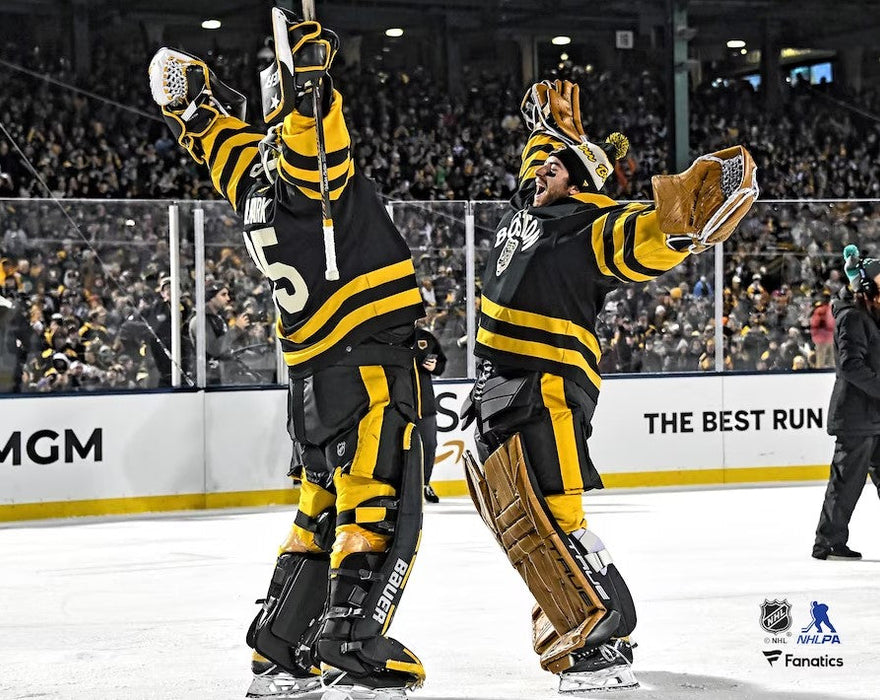 Linus Ullmark & Jeremy Swayman 2023 Winter Classic Boston Bruins 8" x 10" Hockey Photo - for just $9.99! 