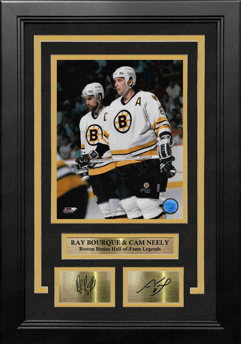 Ray Bourque & Cam Neely Boston Bruins 8" x 10" Framed Hockey Photo with Engraved Autographs - for just $79.99! 