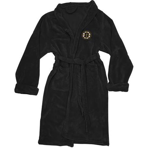Boston Bruins Men's Plush Silk Bath Robe - Premium Home Decor - Blankets - Just $49.99! Shop now at Retro Gaming of Denver