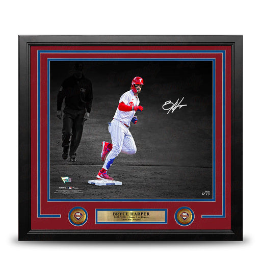 Bryce Harper Stares Down Arcia Philadelphia Phillies Autographed 16" x 20" Framed Blackout Photo - for just $1499.99! 