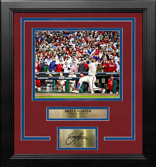 Bryce Harper NLCS Game 5 Home Run Philadelphia Phillies 8x10 Framed Photo with Engraved Autograph - for just $79.99! 