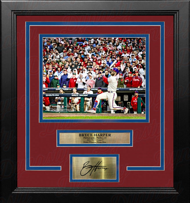 Bryce Harper NLCS Game 5 Home Run Philadelphia Phillies 8x10 Framed Photo with Engraved Autograph - for just $79.99! 