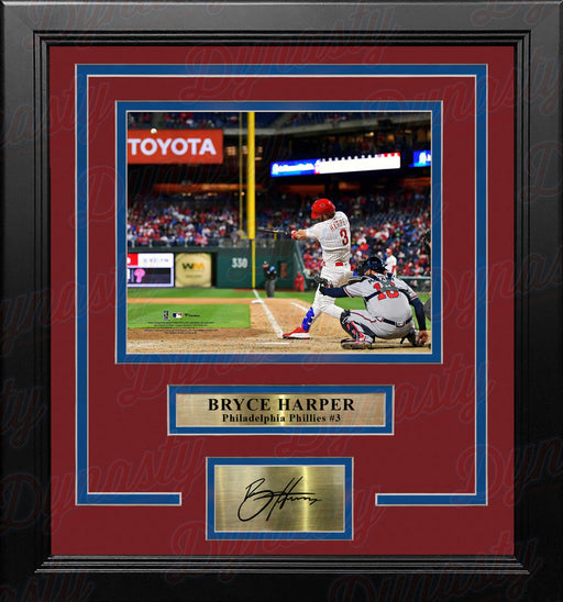 Bryce Harper Home Run Swing Philadelphia Phillies 8x10 Framed Baseball Photo with Engraved Autograph - for just $79.99! 