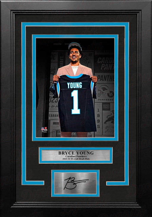 Bryce Young Carolina Panthers 8" x 10" Framed Draft Football Photo with Engraved Autograph - for just $79.99! 