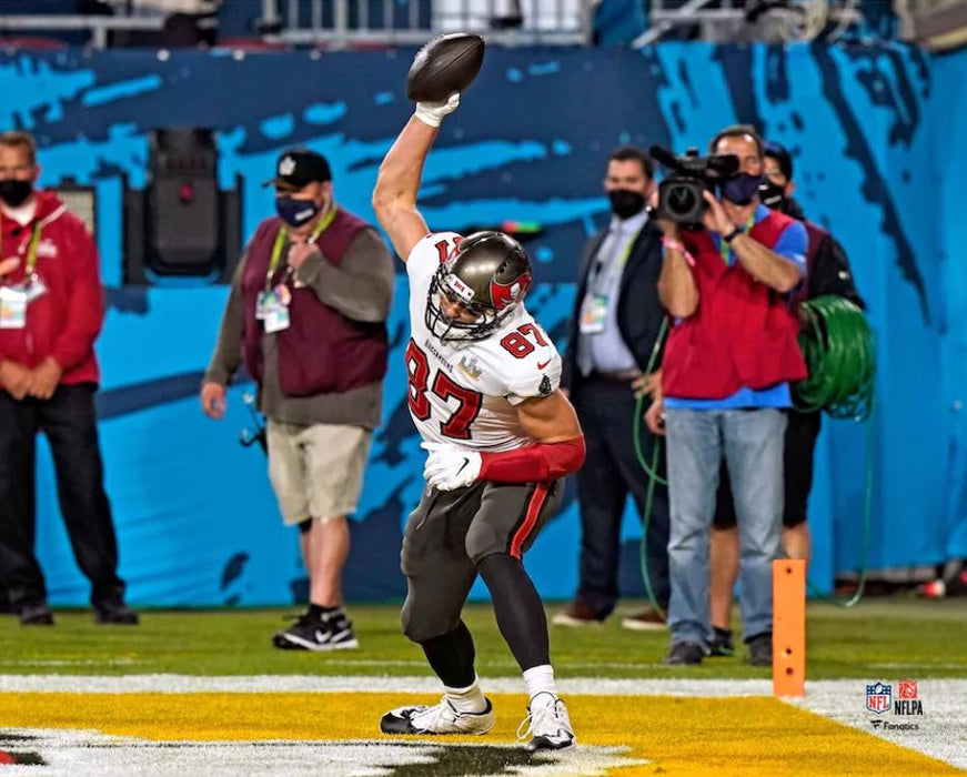 Rob Gronkowski Super Bowl LV Touchdown Spike Tampa Bay Buccaneers 8" x 10" Football Photo - for just $9.99! 
