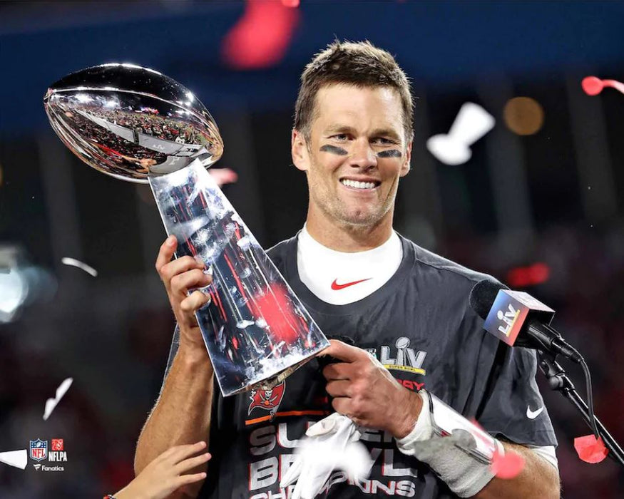 Tom Brady Super Bowl Champions Lombardi Trophy Tampa Bay Buccaneers 8" x 10" Football Photo - for just $9.99! 