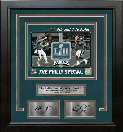 Trey Burton & Nick Foles Eagles Philly Special Collage 11x14 Framed Photo with Engraved Autographs - for just $119.99! 