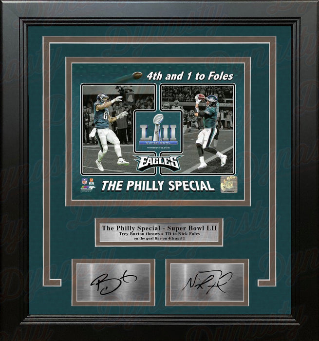 Trey Burton & Nick Foles Eagles Philly Special Collage 11x14 Framed Photo with Engraved Autographs - for just $119.99! 