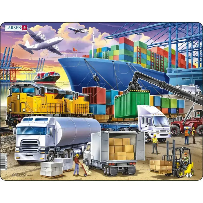 Busy Cargo Hub 37 Piece Tray Jigsaw Puzzle Larsen - for just $11.99! 