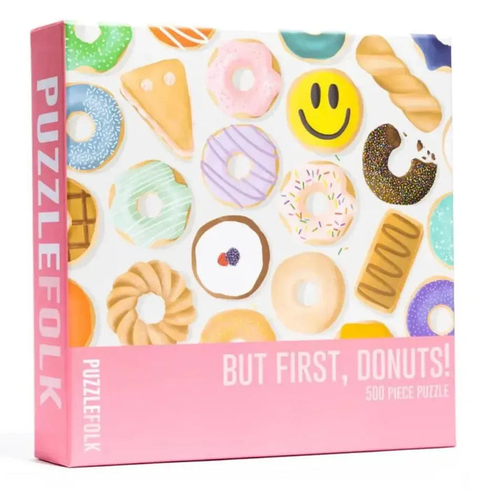 But First, Donuts! 500 Piece Jigsaw Puzzle PuzzleFolk - for just $24.99! 