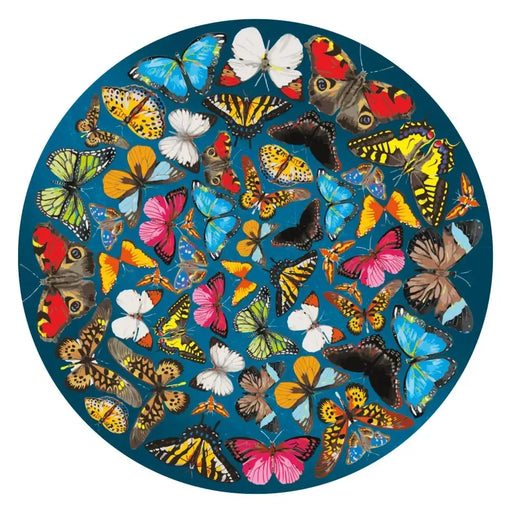 Butterflies 424 Wood Piece Double-Sided Round Jigsaw Puzzle Curiosi - for just $39.99! 
