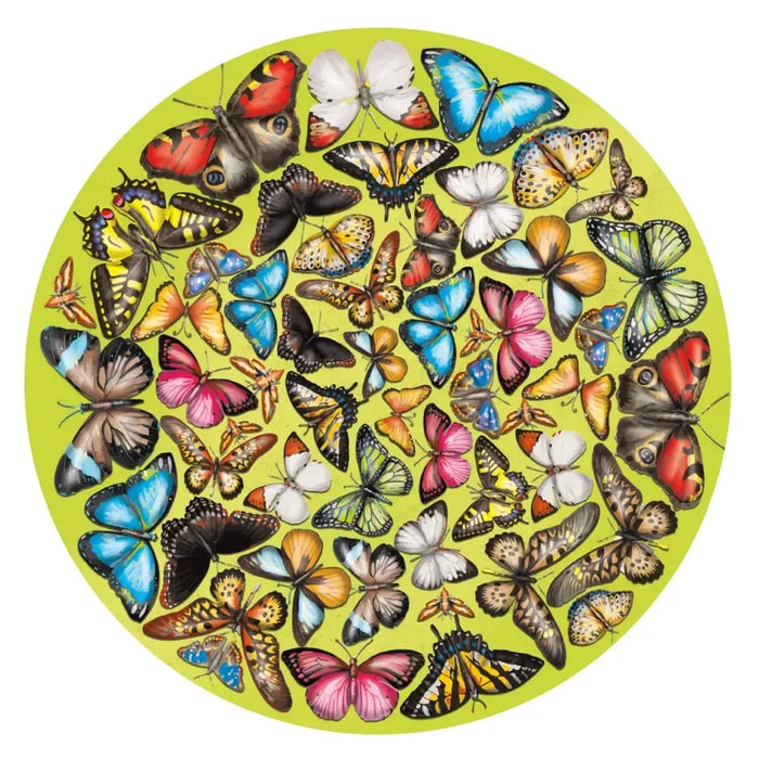 Butterflies 424 Wood Piece Double-Sided Round Jigsaw Puzzle Curiosi - for just $39.99! 
