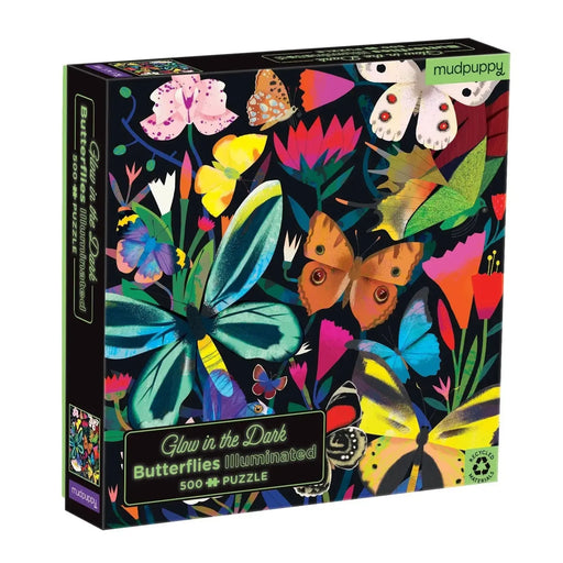 Butterflies Illuminated 500 Piece Glow in the Dark Jigsaw Puzzle Mudpuppy - for just $17.99! 