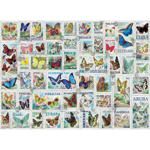 Butterflies Vintage Stamps 500 Piece Jigsaw Puzzle Eurographics - for just $17.99! 