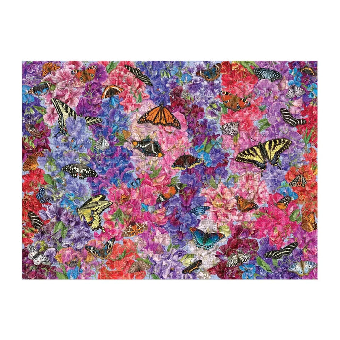 Butterflies in the Sweet Peas 1000 Piece Jigsaw Puzzle Galison - for just $19.99! 