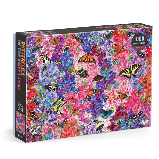 Butterflies in the Sweet Peas 1000 Piece Jigsaw Puzzle Galison - for just $19.99! 
