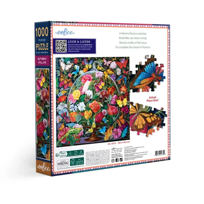 Butterfly Still Life 1000 Piece Jigsaw Puzzle eeBoo - for just $26.99! 
