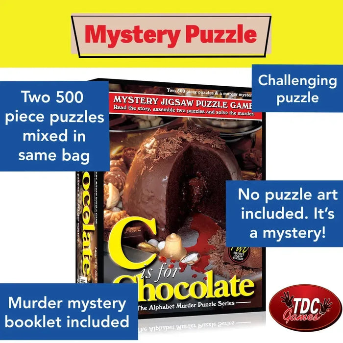 C is for Chocolate Set of 2 500 Piece Mystery Jigsaw Puzzles TDC - for just $19.99! 
