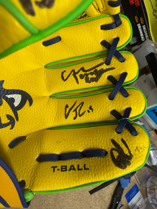 2025 Savannah Bananas Team Signed Youth Official Glove Cole Olson Oberst 30+ Sig - for just $650! 